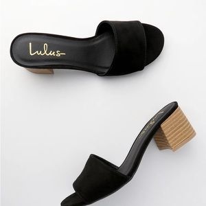 Lulu’s Jax Suede Mule Heel - Black - Size 8